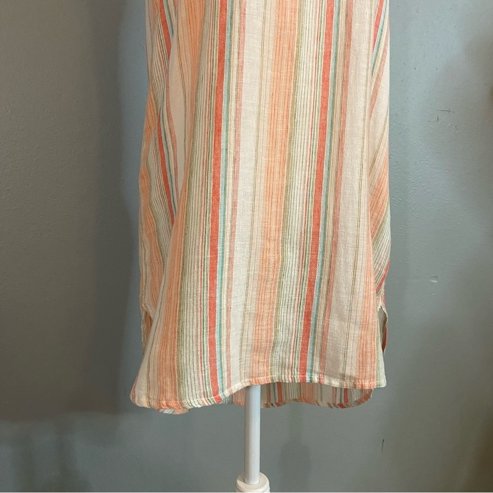 Beachlunchlounge Women's Multicolored Linen & Cotton Blend Sleeveless Tunic Top - Picture 3 of 11